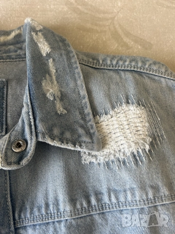 Мъжка риза ZARA (дънков плат), снимка 4 - Ризи - 55468194