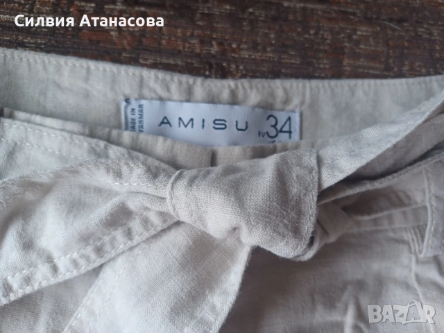 Ленен къс панталон Amisu S, снимка 2 - Панталони - 54778791