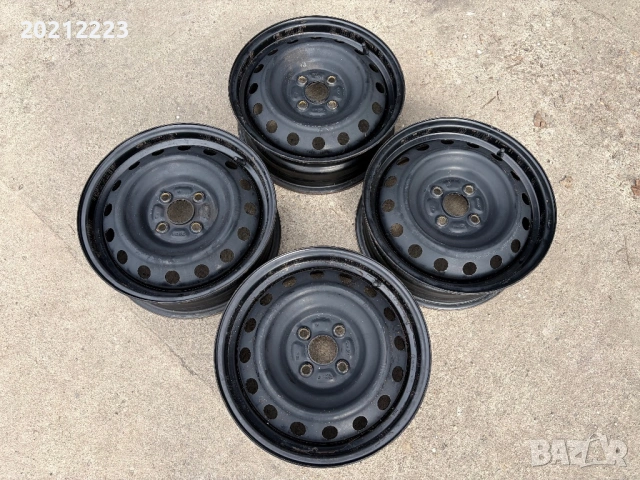 4 броя железни джанти+тасове за Toyota Yaris-Hybrid 15, снимка 9 - Гуми и джанти - 54108862