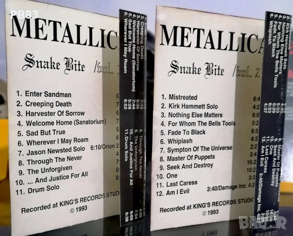 Metallica - Snakebite Vol1 & Vol 2 (Bootleg) - Аудио Касети - Thrash Metal , снимка 3 - Аудио касети - 54727956