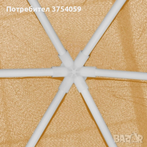 Шестоъгълна бежова градинска шатра 2x2x2x2.5 м с мрежа против комари,2 входа и здрава стоманена , снимка 8 - Градински мебели, декорация  - 55147997