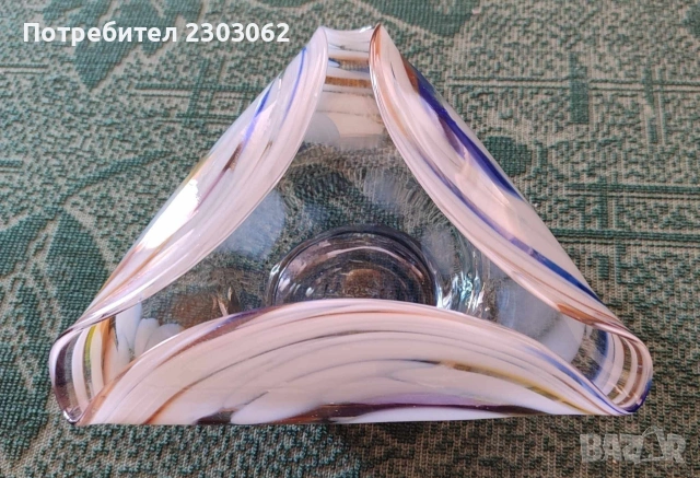 Пепелник Мурано, пъстър, снимка 2 - Антикварни и старинни предмети - 54717219