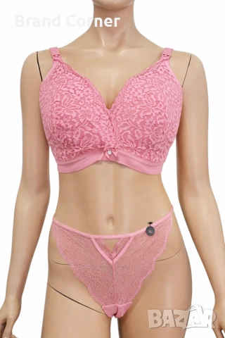Hunkemöller комплект бельо с розова дантела – сутиен 90F и бикини XL
