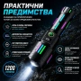 Далекобоен лазерен LED фенер прожектор мощен USB зареждане за лов риболов къмпинг туризъм работа, снимка 4