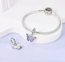 Сребърен талисман 925 Pandora Sparkling Butterfly, снимка 3