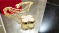 Van Cleef & Arpels VCA Gold Mother of Pearl Vintage Alhambra Clover Дамско Колие, снимка 1