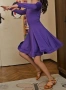 Виолетово-лилава рокля за спортни танци, снимка 2