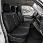 Луксозна тапицерия PANDA за VW T5 / T6 / T7 2003-2024 – еко кожа и текстил черно/сиво, снимка 1
