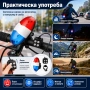 Универсална полицейска сирена за колело звънец звукова аларма за велосипед силни предни светлини, снимка 3