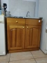 Дървен кухненски шкаф с мивка алпака и батерия, снимка 1