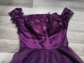 Лилава рокля с тюл, снимка 2