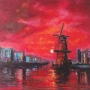 Маслена картина - Мелница 60х60см, снимка 1