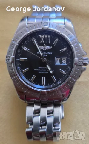 Breitling Cockpit Big Date A49350 – Черен циферблат + Верижка и Гумена каишка

