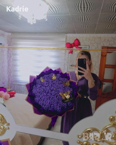 вечен букет от 51 рози 🌹, снимка 2 - Подаръци за жени - 54891774