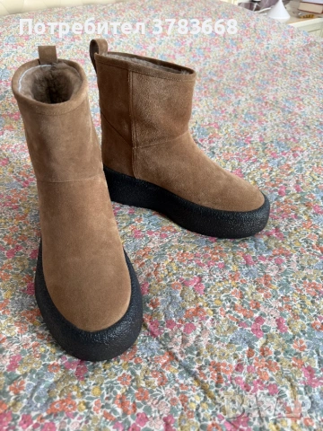 Боти THE ROW – нови, естествена кожа и вълна, снимка 7 - Дамски боти - 54332705