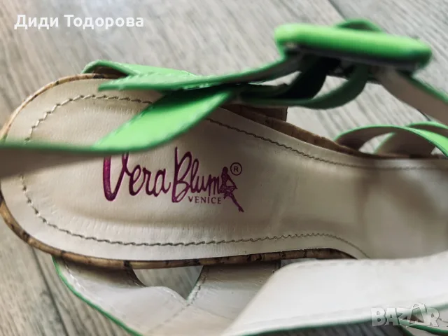Лот от 2 чифта дамски обувки - Сандали на висок ток Vera Blum + Чехли Cabin, снимка 3 - Сандали - 55420086