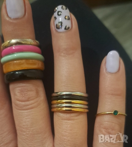 Цветни пръстени халки, стомана, снимка 2 - Пръстени - 54011994