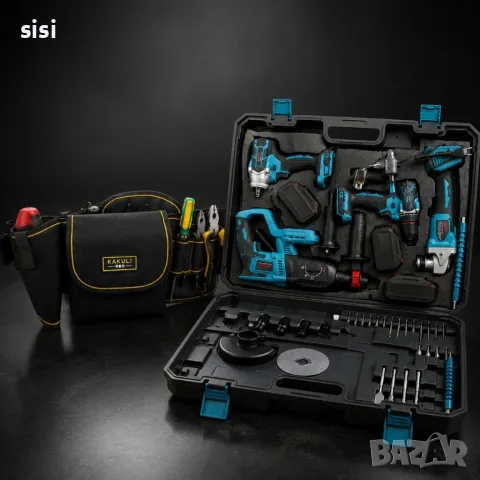Комплект акумулаторни инструменти BOXER BX-187 4в1 + ПОДАРЪК многофункционална работна чанта