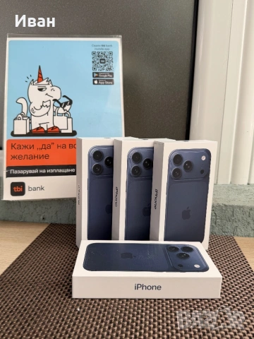 НОВ! ЛИЗИНГ TBI*45€/м iPhone 17 Pro Deep BLUE 256GB айфон 17 про син / ORANGE / SILVER, снимка 4 - Apple iPhone - 54677606