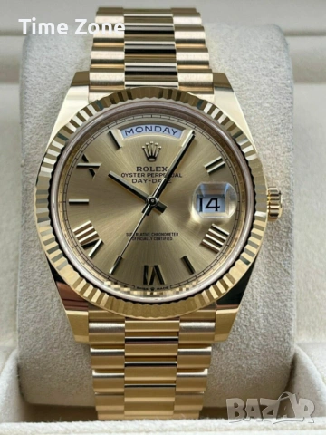 Rolex Day-Date 40mm Yellow Gold 18K Champagne Automatic Мъжки / Унисекс Различни Варианти