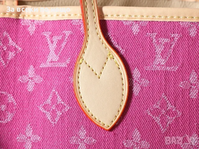 LV / Neverwoof Pet / Pink Denim Розова Дамска Чанта Естествена Телешка Кожа Код ch51, снимка 3 - Чанти - 55417083