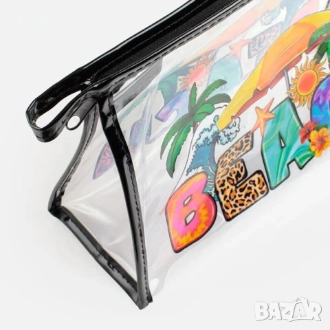 Летен несесер PVC прозрачен Beach 27x10x17 см_1262005, снимка 2 - Други - 54710637