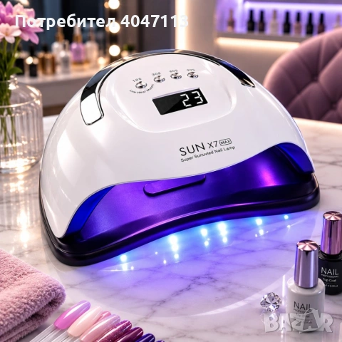 Професионална UV/LED лампа X7 MAX 220W – 57 LED диода, сензор за движение, LCD дисплей и 4 таймера, снимка 2 - Друга електроника - 54896064