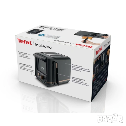 Тостер Tefal Includeo TT533811, черен, снимка 5 - Тостери - 55286336