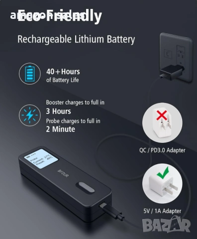 Безжичен Smart термометър за месо BFOUR BF-30 с голям LCD дисплей,100 м безжично управление, снимка 6 - Барбекюта - 54089056