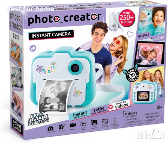 Canal Toys Photo Creator камера за моментално печатане – снимки, селфита и видео – термохартия за 25