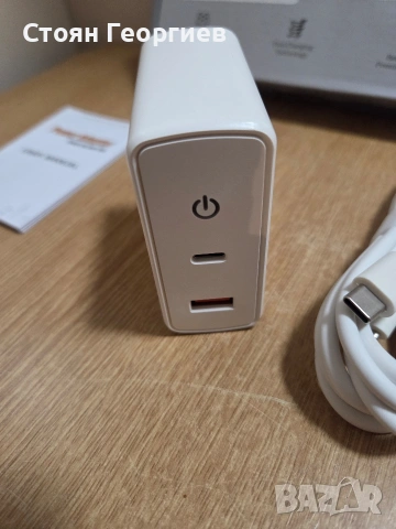GaN 100W бързо зарядно устройство (модел HR-100WPD),, снимка 3 - Друга електроника - 54568561