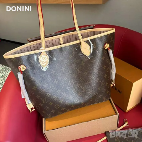 Дамска чанта Louis Vuitton Neverfull, кожа кожа, снимка 9 - Чанти - 55464877