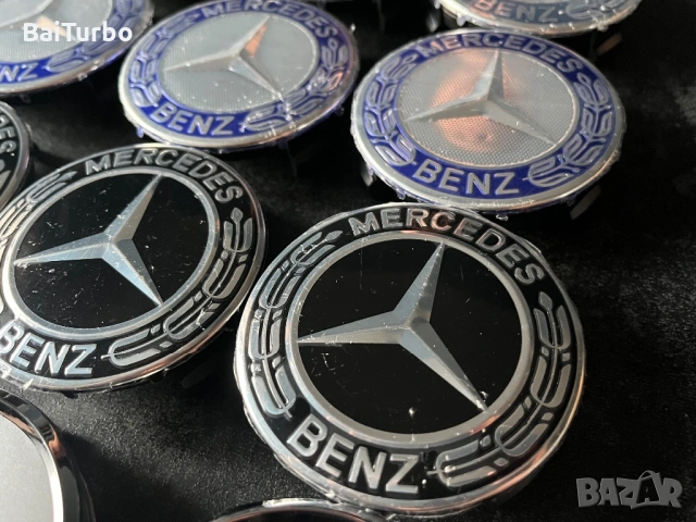 Капачки за джанти мерцедес/mercedes  и емблеми(75мм + 55мм), снимка 3 - Аксесоари и консумативи - 54317631
