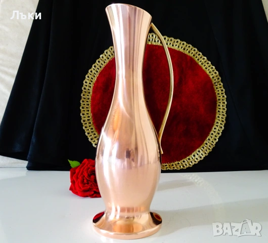 Медна кана чиста червена мед,безшевна,23 см. , снимка 4 - Антикварни и старинни предмети - 54973779