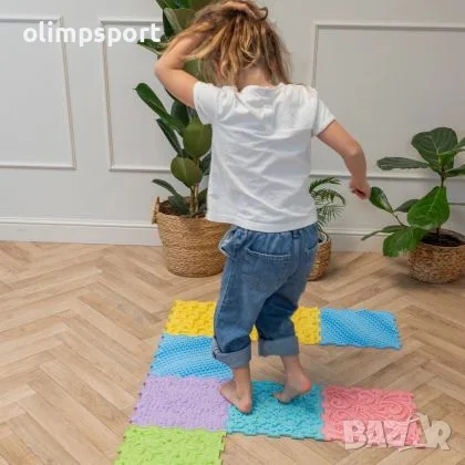 Модулен сензорен килим ORTHO PUZZLE, 6 части 30х30 см, Микс първи стъпки /270149/ , снимка 2 - Образователни игри - 55695940