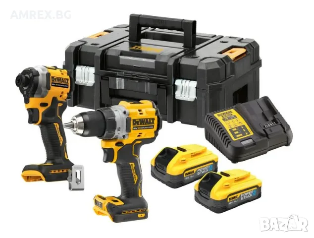 Комплект DeWALT XR 18V – винтоверт + импакт, 2x5Ah POWERSTACK