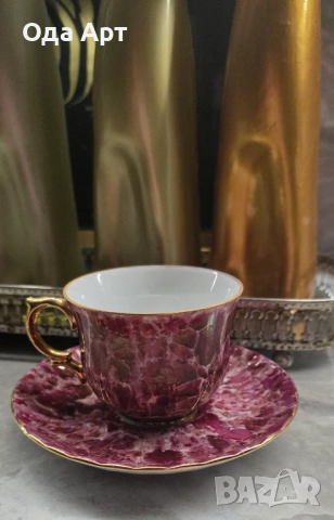  Винтидж, сет за чай или кафе, 1956 г Bavaria Bareuther , снимка 9 - Чаши - 49625346