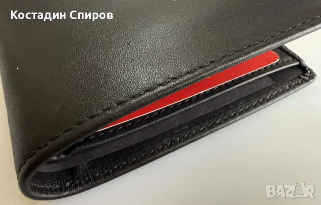 Черен мъжки кожен портфейл HUGO BOSS, снимка 6 - Портфейли, портмонета - 55230526