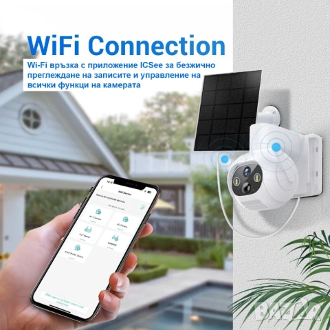 ICSEE Соларна Wifi камера с отделен панел 6MP 517Z, снимка 9 - IP камери - 44302963