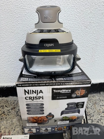 Фритюрник с Горещ Въздух Ninja CRISPi Portable Air Fryer FN101EUGY 3.8L Преносим Еър Фрайър!