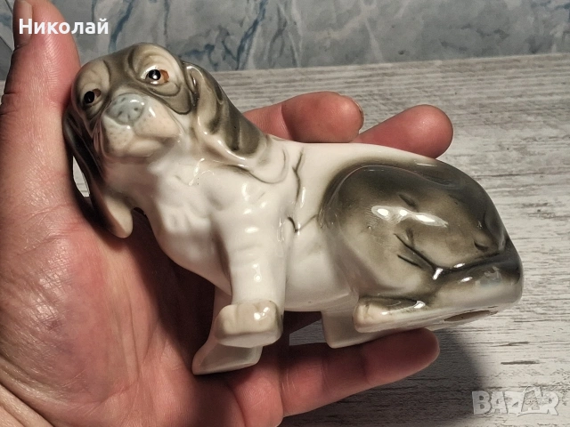 Стара Порцеланова Фигура Куче, снимка 9 - Антикварни и старинни предмети - 54582253