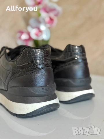 Черни кожени маратонки Esprit 39 номер , снимка 3 - Маратонки - 55072988