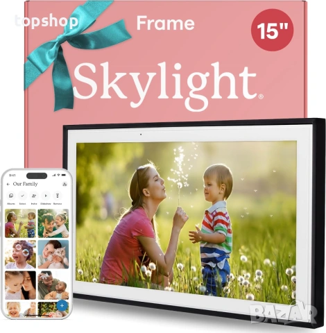 Чисто нова с фолио, Премиум Дигитална Рамка Skylight 15" – Масивна изработка и огромен дисплей 