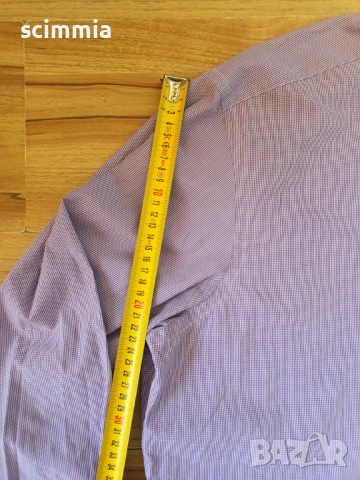Мъжка риза Tommy Hilfiger Tailored Fit лилава карирана риза размер XL 100% памук, снимка 13 - Ризи - 54728319