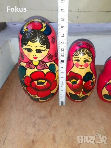 Матрьошка стара руска дарвена кукла 7 в 1, снимка 5 - Антикварни и старинни предмети - 54030694