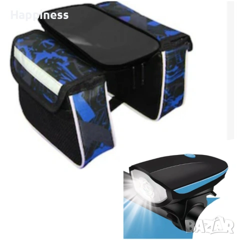 Чанта и фар за велосипед Нови 