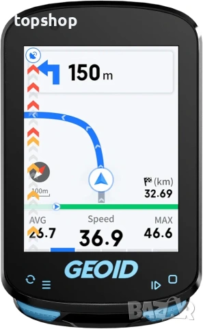 Чисто нов GPS Велокомпютър с Навигация GEOID CC600 (Цветен екран, WiFi, Bluetooth, ANT+)  