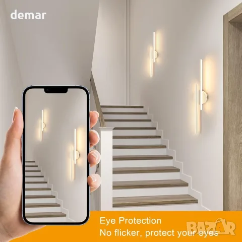 LED модерна стенна лампа 24W 2700LM, 60 см, топла светлина 3000K, снимка 8 - Лампи за стена - 55525893