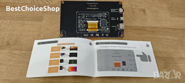 7-инчов 1024x600 IPS HDMI LCD монитор преносим за Raspberry Pi Windows & Banana Pi, снимка 6 - Монитори - 55156327