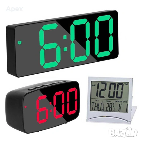 Светещ LED часовник на Ток. Дигитален Будилник. Електрически Настолни Светещи Часовници. Будилници